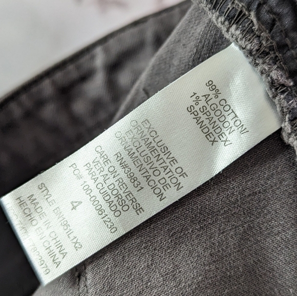 Democracy Pants Women 4 Gray Black Mid Rise Crop Flexcellent Skinny Jeans Cuffed - Picture 8 of 10